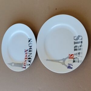 Creative Tops London & Paris 11 inch dinner plates. Dishwasher safe